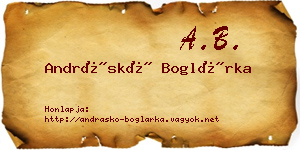 Andráskó Boglárka névjegykártya